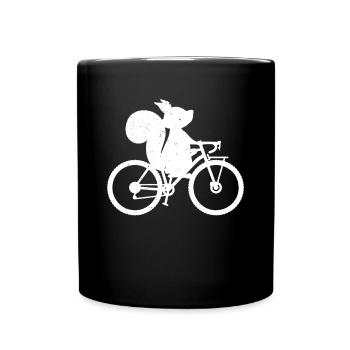 Gravel Bike Bikepacking Squirrel Funny Bikepacking - Tasse einfarbig - Schwarz - Vorne