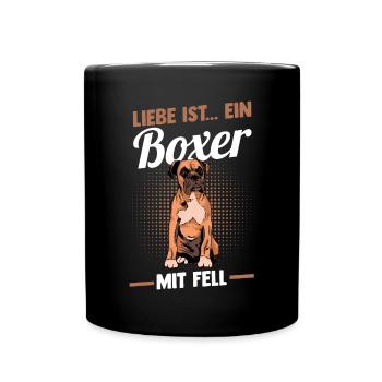 Hund Deutscher Boxer - Tasse einfarbig - Schwarz - Vorne
