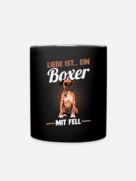 Hund Deutscher Boxer - Tasse einfarbig - Schwarz