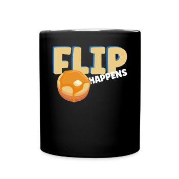 Pancake Lover Kids Pun Flip - Full Colour Mug - black - Front
