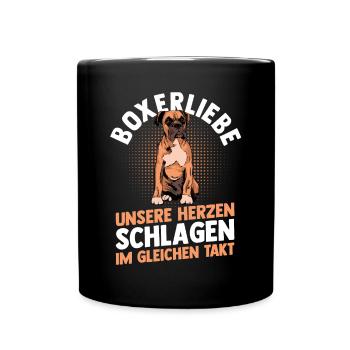 Hund Deutscher Boxer - Tasse einfarbig - Schwarz - Vorne