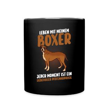 Hund Deutscher Boxer - Tasse einfarbig - Schwarz - Vorne