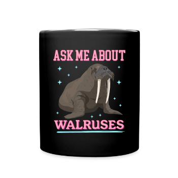Walross Walroß Walrus Walrosse Geschenk - Tasse einfarbig - Schwarz - Vorne