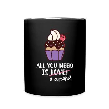 Cupcake Muffin Backen Geschenk - Tasse einfarbig - Schwarz - Vorne