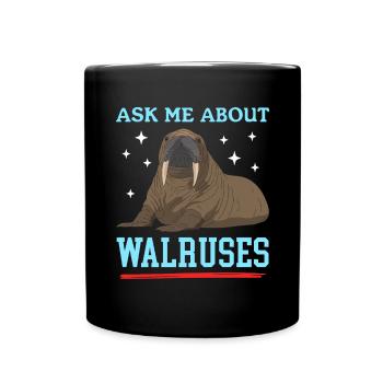 Walross Walroß Walrosse Walrus Geschenk - Tasse einfarbig - Schwarz - Vorne