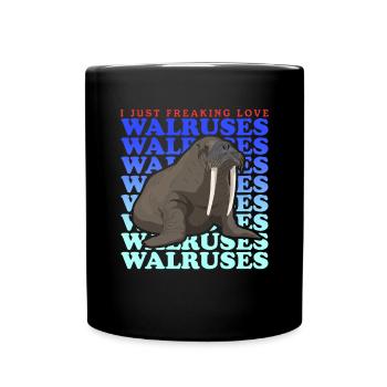 Walross Walrosse Walrus Walroß Geschenk - Tasse einfarbig - Schwarz - Vorne