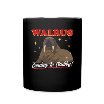 Walross Walrus Walrosse Walroß Geschenk - Tasse einfarbig - Schwarz - Vorne