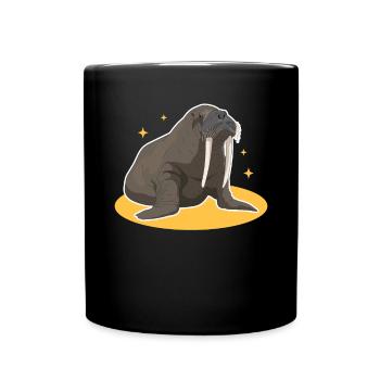 Walross Walroß | Walrus Walrosse Geschenk - Tasse einfarbig - Schwarz - Vorne