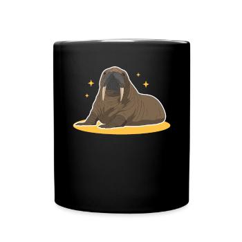 Walross Walrus | Walroß Walrosse Geschenk - Tasse einfarbig - Schwarz - Vorne