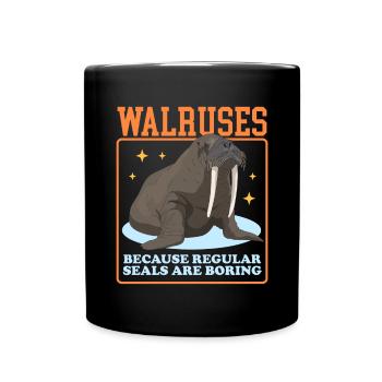 Walross Walroß | Walrosse Walrus Geschenk - Tasse einfarbig - Schwarz - Vorne