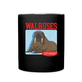 Walross Robbe | Walroß Walrosse Walrus Geschenk - Tasse einfarbig - Schwarz - Vorne