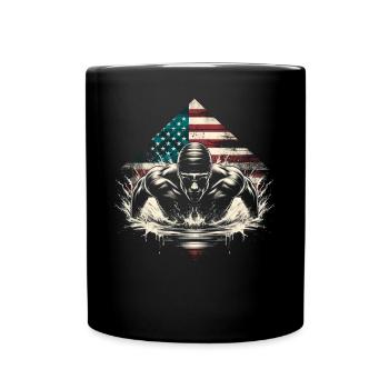 Natation USA Flag Man Swimmer - Natation - Mug uni - noir - Devant