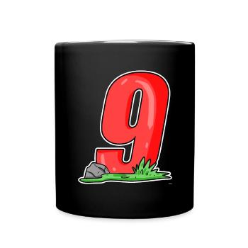 Number 9 Number - Full Colour Mug - black - Front