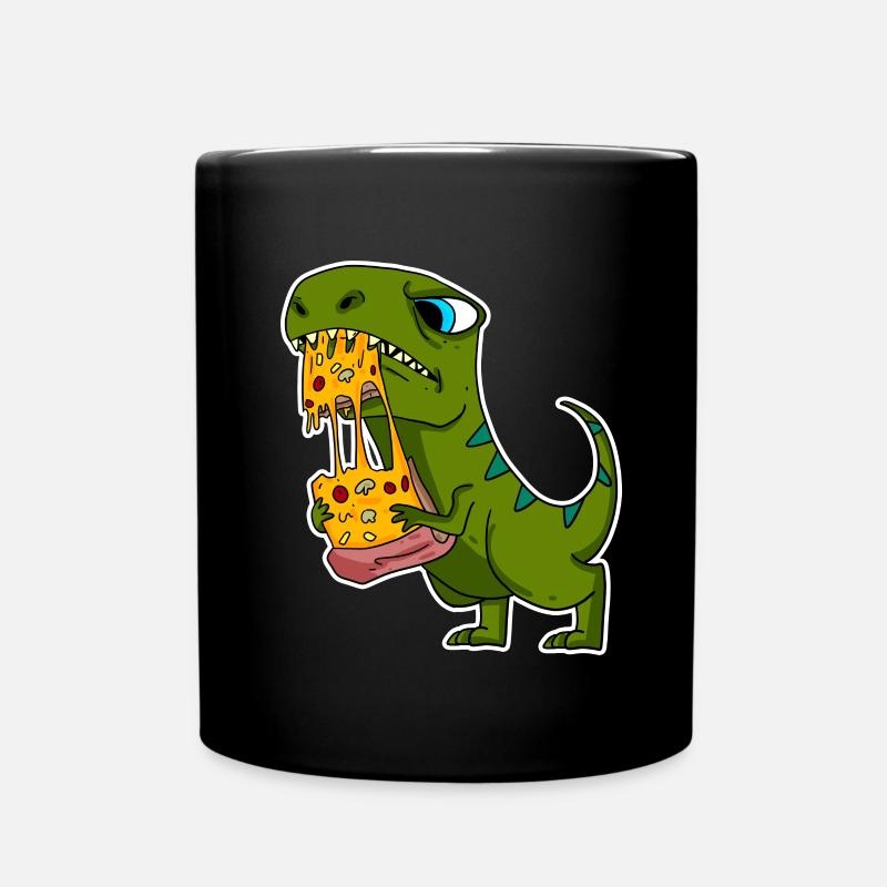 Pizza dinosaure à motif Dino Delicious - Mug uni - noir