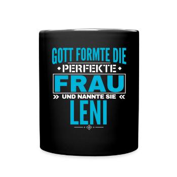 Leni Name Design - Tasse einfarbig - Schwarz - Vorne