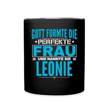 Leonie Name Design - Tasse einfarbig - Schwarz - Vorne