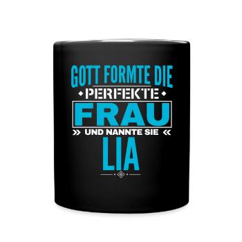 Conception du nom Lia - Mug uni - noir - Devant