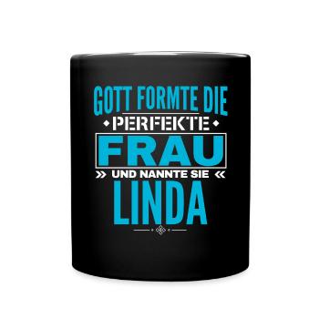 Linda Name Design - Tasse einfarbig - Schwarz - Vorne