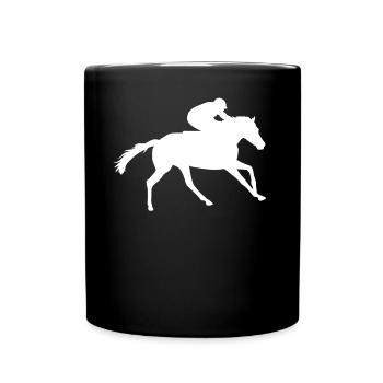 Galopprennen - Adrenalin pur - Tasse einfarbig - Schwarz - Vorne