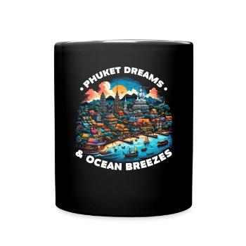 Phuket Thailand Reisen Thai Ich liebe Phuket - Tasse einfarbig - Schwarz - Vorne