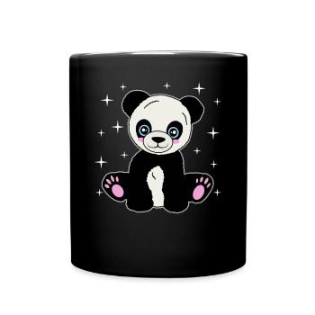 Cuddly panda under the stars - Full Colour Mug - black - Front