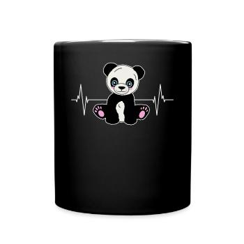 Panda Heartbeat pour les amoureux des animaux - Mug uni - noir - Devant