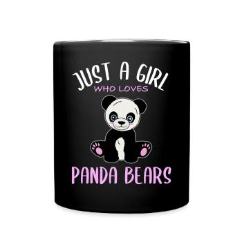 Un cœur de fille pour les pandas - Mug uni - noir - Devant