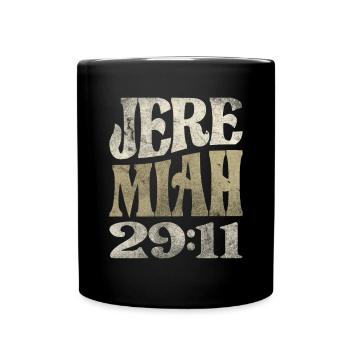 Jeremiah 29:11 Bible Verse Christian - Full Colour Mug - black - Front
