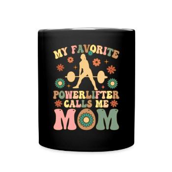 Powerlifting Weightlifting - Full Colour Mug - black - Front