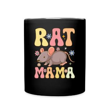 Groovy Rat Mom Female Rat Pet Owner - Full Colour Mug - black - Front