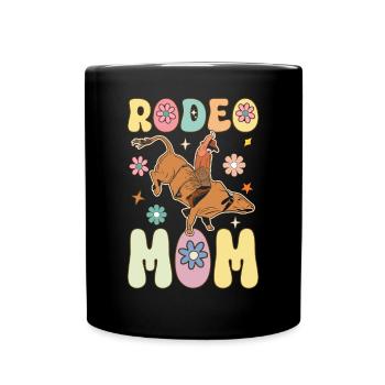 Groovy Western Country Bull Rider - Full Colour Mug - black - Front