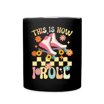 Groovy Patinage à roulettes Rollschuhfahrer - Mug uni - noir - Devant