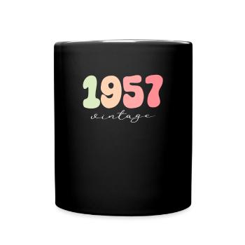 Vintage Vintage 1957 Birthday - Full Colour Mug - black - Front