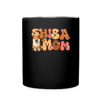 Shiba Inu Groovy Shiba mom - Full Colour Mug - black - Front