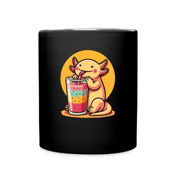 Sommer Smoothie Axolotl - Tasse einfarbig - Schwarz - Vorne