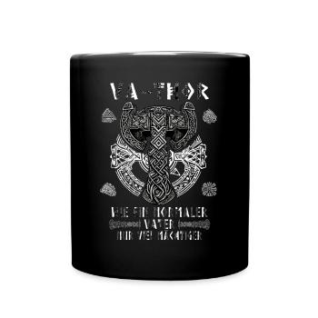 Vathor - Fête des pères Cadeau Fête des Pères Viking - Mug uni - noir - Devant