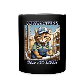 INSTALLATEUR DE CHAT - Mug uni - noir - Devant