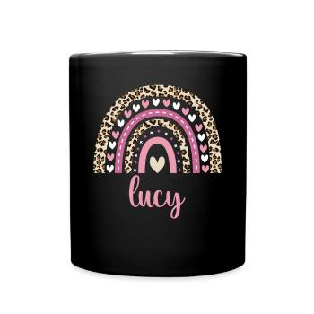 Lucy Regenbogen Name Geburtstag Lucy - Tasse einfarbig - Schwarz - Vorne
