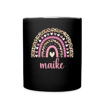 Maike Regenbogen Name Geburtstag Maike - Tasse einfarbig - Schwarz - Vorne