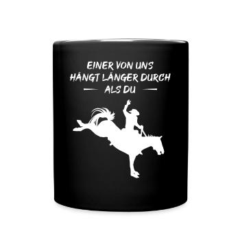 Rodeo Ausdauer-Champion - Tasse einfarbig - Schwarz - Vorne