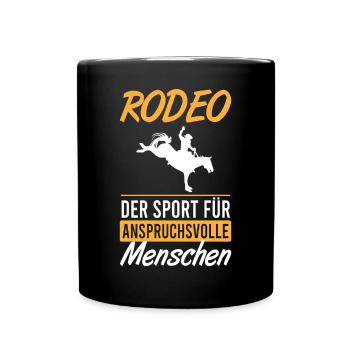 Rodeo – Sport mit Niveau - Tasse einfarbig - Schwarz - Vorne