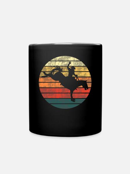 Rodeo-Abendglanz Silhouette - Tasse einfarbig - Schwarz