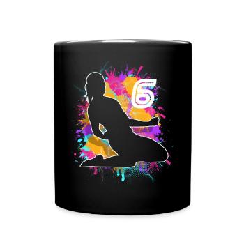 Soccer Woman Soccer 6th Birthday - Full Colour Mug - black - Front