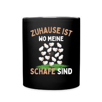 Home is where my sheep are! Sheep Shepherd - Full Colour Mug - black - Front