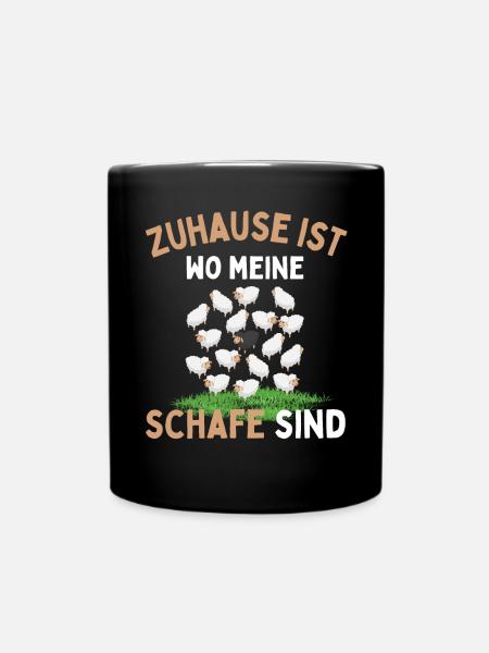 Zuhause ist wo meine Schafe sind! Schaf Schäfer - Tasse einfarbig - Schwarz