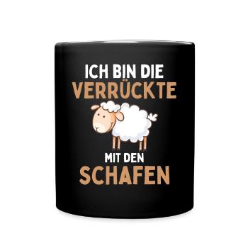 I'M THE CRAZY ONE WITH THE SHEEP - Sheep - Full Colour Mug - black - Front