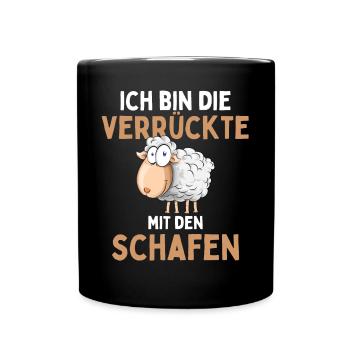 ICH BIN DIE VERRÜCKTE MIT DEN SCHAFEN - Schaf - Tasse einfarbig - Schwarz - Vorne