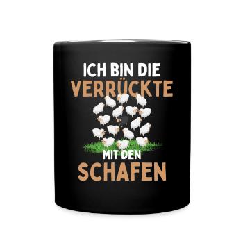 I'M THE CRAZY ONE WITH THE SHEEP - Sheep - Full Colour Mug - black - Front