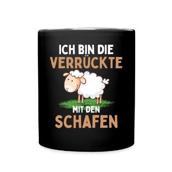 I'M THE CRAZY ONE WITH THE SHEEP - Sheep - Full Colour Mug - black - Front