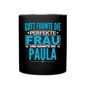 Conception du nom de Paula - Mug uni - noir - Devant
